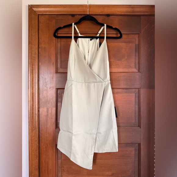 Lulus What a Stunner Sage Green Satin Asymmetrical Mini Dress - Picture 4 of 7